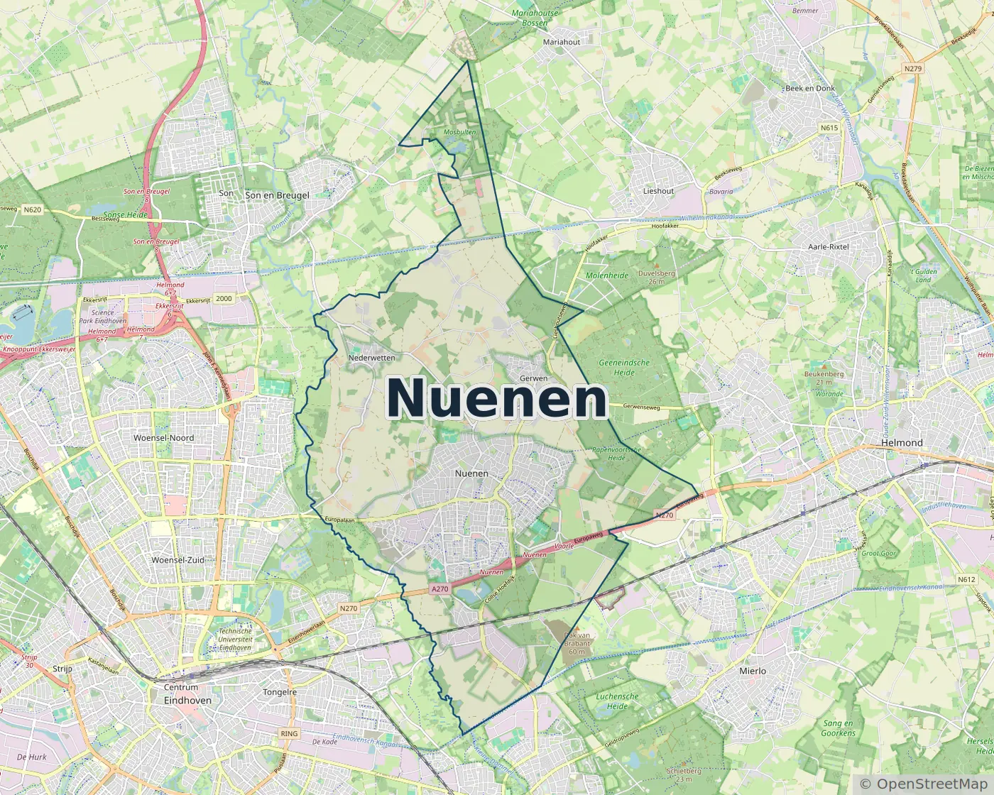Werkgebied slotenmaker Nuenen