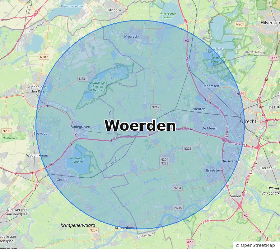 Werkgebied slotenmaker Woerden